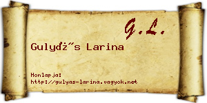 Gulyás Larina névjegykártya